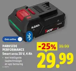 Lidl Parkside performance smart accu 20 v aanbieding