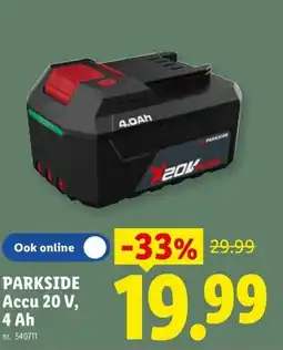 Lidl Parkside accu 20 v aanbieding