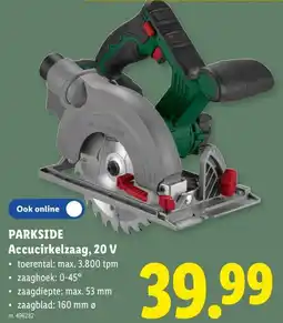 Lidl Parkside accucirkelzaag aanbieding