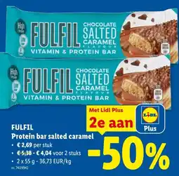 Lidl Fulfil protein bar salted caramel aanbieding