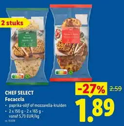 Lidl Chef select focaccia aanbieding