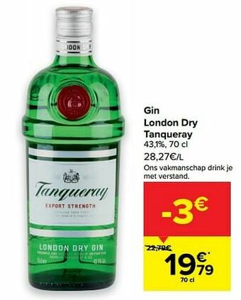 Carrefour Gin london dry tanqueray aanbieding