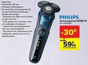 Carrefour Philips scheerapparaat s5585-10 aanbieding