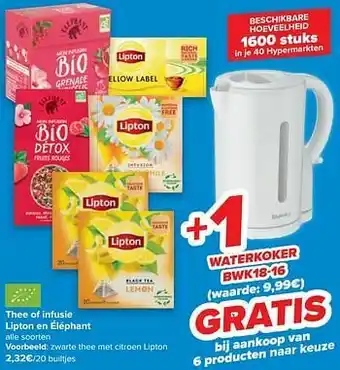 Zwarte thee met citroen lipton