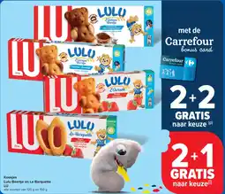 Carrefour Koekjes Lulu Beertje en La Barquette LU aanbieding