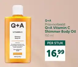 Holland & Barrett Q+A vitamin c shimmer body oil aanbieding