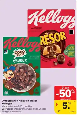 Carrefour Ontbijtgranen Kiddy en Trésor Kellogg's aanbieding