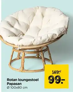 Xenos Rotan loungestoel Papasan aanbieding