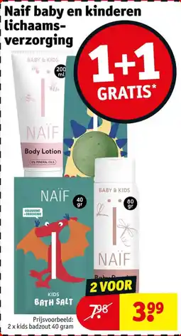 Kruidvat Naïf baby en kinderen lichaamsverzorging aanbieding