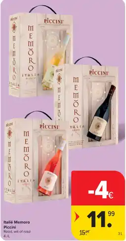 Carrefour Italië Memoro Piccini aanbieding