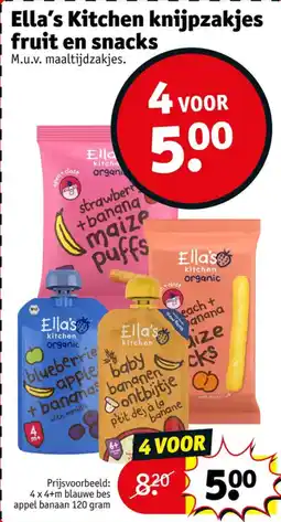 Kruidvat Ella's kitchen knijpzakjes fruit en snacks aanbieding