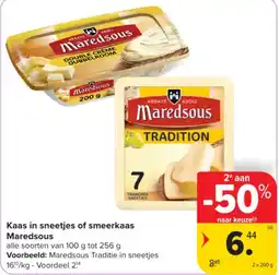 Carrefour Kaas in sneetjes of smeerkaas Maredsous aanbieding