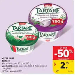 Carrefour Verse kaas Tartare aanbieding