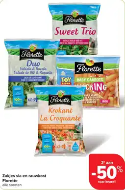 Carrefour Zakjes sla en rauwkost Florette aanbieding
