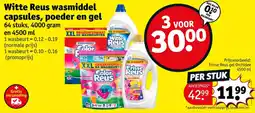 Kruidvat Witte Reus wasmiddel capsules, poeder en gel aanbieding