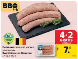 Carrefour Boerenworsten van varken aanbieding