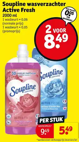 Kruidvat Soupline wasverzachter active fresh aanbieding