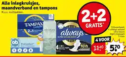 Kruidvat inlegkruisjes maandverband en tampons aanbieding