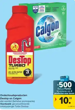 Carrefour Onderhoudsproducten Destop en Calgon aanbieding