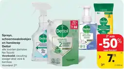 Carrefour Sprays, schoonmaakdoekjes en handzeep Dettol aanbieding