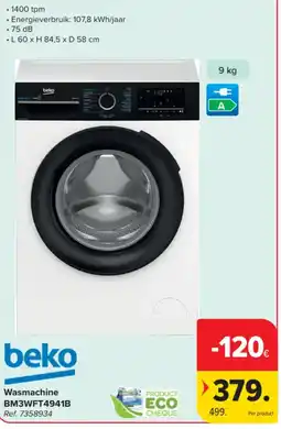 Carrefour Wasmachine Beko BM3WFT4941B aanbieding
