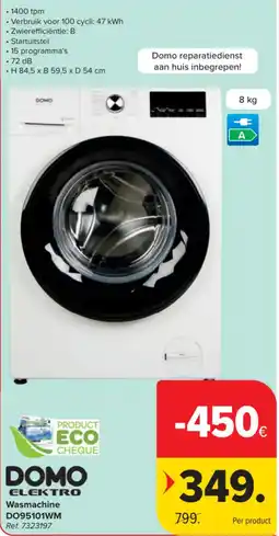 Carrefour Wasmachine Domo aanbieding