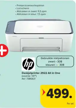 Carrefour Deskjetprinter 2922 All in One aanbieding