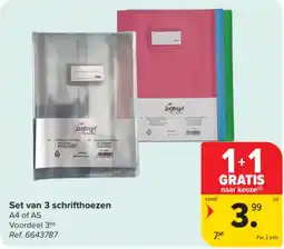 Carrefour Set van 3 schrifthoezen aanbieding