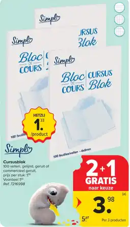 Carrefour Cursusblok aanbieding