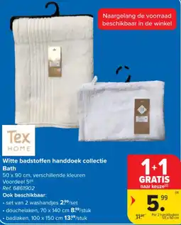 Carrefour Witte badstoffen handdoek collectie Bath aanbieding