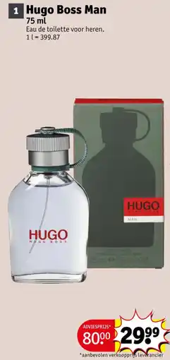 Kruidvat Hugo boss man aanbieding