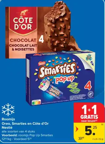Roomijs Oreo, Smarties en Côte d'Or Nestlé