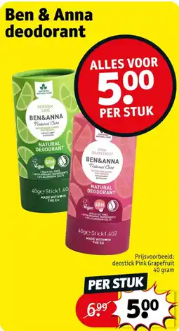 Kruidvat Ben & Anna deodorant aanbieding