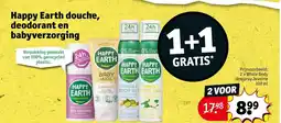 Kruidvat Happy earth douche, deodorant en babyverzorging aanbieding