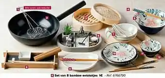 Carrefour Set van 8 bamboe eetstokjes aanbieding