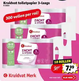Kruidvat Kruidvat toiletpapier 3-laags aanbieding