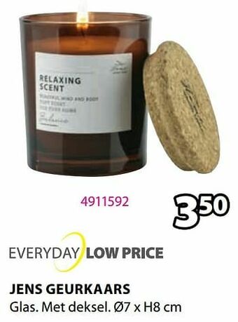 Jysk Jens geurkaars aanbieding