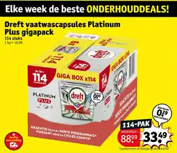 Kruidvat Dreft vaatwascapsules Platinum Plus aanbieding