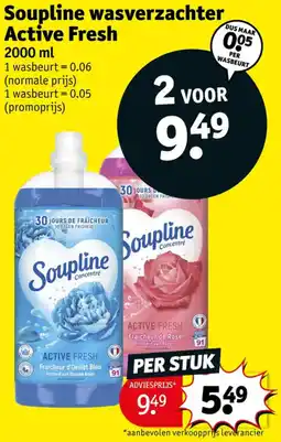 Kruidvat Soupline wasverzachter Active Fresh aanbieding