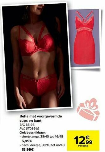 Carrefour Beha met voorgevormde cups en kant aanbieding