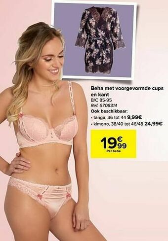 Carrefour Beha met voorgevormde cups en kant aanbieding