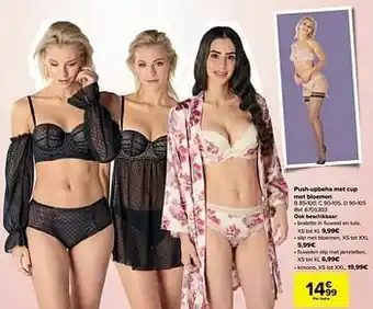 Carrefour Push-upbeha met cup met bloemen aanbieding