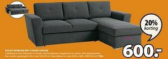Jysk Vejlby bedbank met chaise longue aanbieding