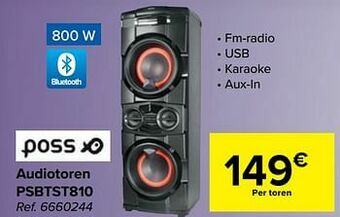 Carrefour Poss audiotoren psbtst810 aanbieding