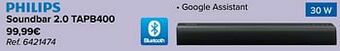 Carrefour Philips soundbar 2.0 tapb400 aanbieding