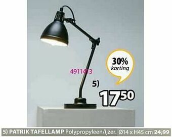 Jysk Patrik tafellamp aanbieding