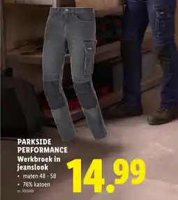Lidl Parkside performance werkbroek in jeanslook aanbieding