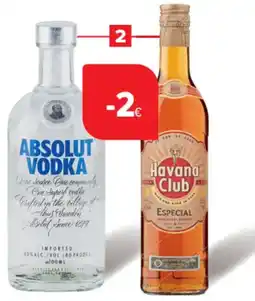 Carrefour Wodka Absolut en bruine rum Especial Havana Club aanbieding