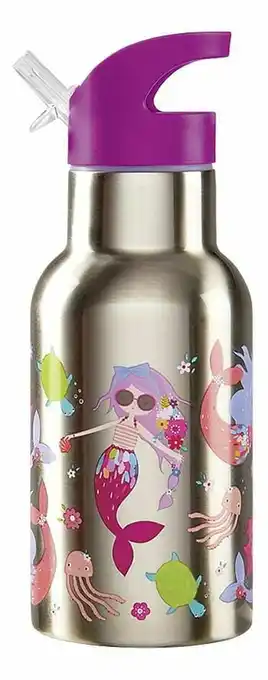 Crocodile Creek drinkfles met rietje Mermaids 400 ml