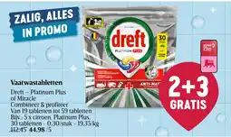 Delhaize Vaatwastabletten Dreft - Platinum Plus of Miracle aanbieding